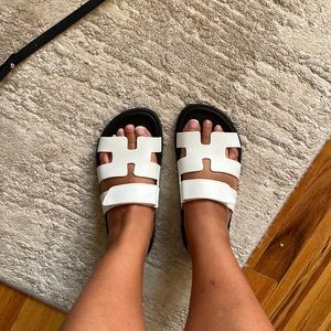 White chypre style sandals